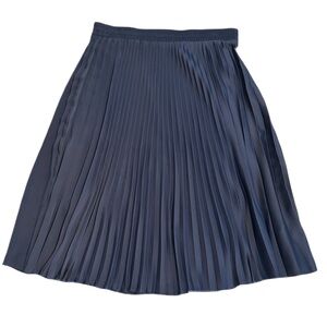 H&M 12 royal blue pleated flare midi skirt with satin feel & elastic waistband